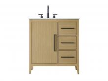 Elegant VF29332MHB - Vanity Cabinet 1Dr 3Dw 32x21.5x35 Honey Brown