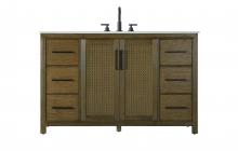 Elegant VF29554HO - Vanity Cabinet 2Dr 6Dw 54x21.5x35 Hazel Oak
