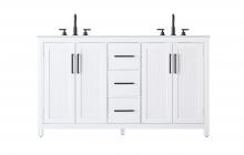 Elegant VF29560DWH - Vanity Cabinet 4Dr 3Dw 60x21.5x35 White