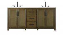 Elegant VF29572DHO - Vanity Cabinet 4Dr 3Dw 72x21.5x35 Hazel Oak