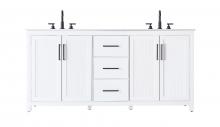Elegant VF29572DWH - Vanity Cabinet 4Dr 3Dw 72x21.5x35 White