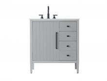 Elegant VF29632GR - Vanity Cabinet 1Dr 3Dw 32x21.5x35 Grey