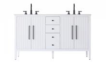 Elegant VF29660DWH - Vanity Cabinet 4Dr 3Dw 60x21.5x35 White
