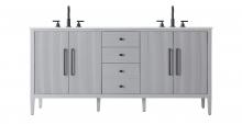 Elegant VF29672DGR - Vanity Cabinet 4Dr 3Dw 72x21.5x35 Grey