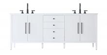 Elegant VF29684DWH - Vanity Cabinet 4Dr 3Dw 84x21.5x35 White