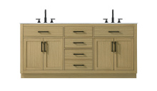 Elegant VF29772DMHB - Vanity Cabinet 4Dr5Dw 72"W x 22"D x 35''H Honey Brown