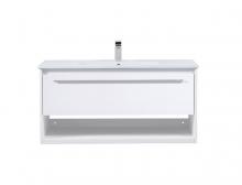 Elegant VF43040WH - 40 inch  Single Bathroom Floating Vanity in White