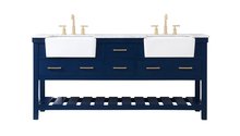 Elegant VF60172DBL - 72 inch double bathroom vanity in blue