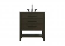 Elegant VF60530MMB - Vanity Cabinet 2DW 30"W x 22"D x 34"H Mocha Brown