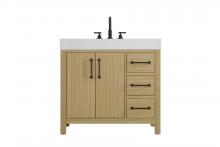 Elegant VF60636MHB - Vanity Cabinet 2DR 3DW 36"W x 22"D x 34"H Honey Brown