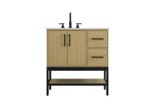 Elegant VF60732MHB - Vanity Cabinet 2Dr2Dw 32"x22"x34" Honey Brown