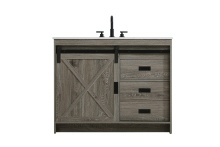 Elegant VF90542RG - Vanity Cabinet 1Dr 2Dw 42''x34''x22'' Rustic Grey
