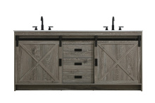Elegant VF90572DRG - Vanity Cabinet 2Dr 2Dw 72''x34''x22'' Rustic Grey