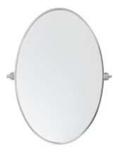 Elegant MR6C2132SIL - Oval pivot mirror 21x32 inch in silver
