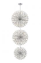 Elegant 2500G48L3C - Vera 48 inch three tiers crystal starburst chandelier in chrome