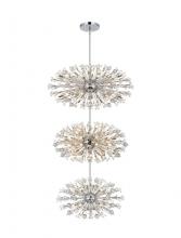 Elegant 2500G50L3C - Vera 50 inch three tiers crystal starburst chandelier in chrome
