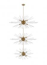 Elegant 2502G46L3SG - Sienna 46 inch three tiers crystal starburst chandelier in satin gold
