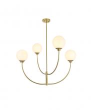 Elegant LD814D36BR - Nyomi 36 inch chandelier in Brass