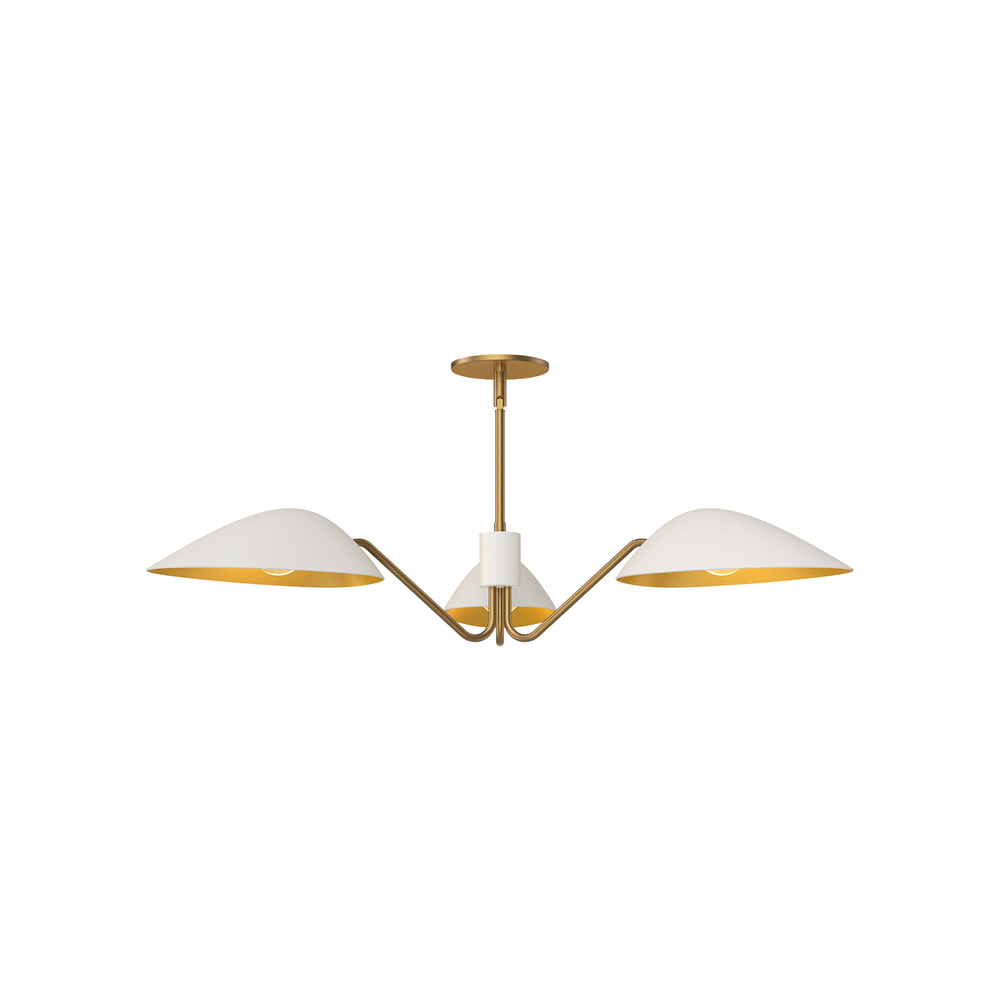 Oscar 36-in Aged Gold/White 3 Lights Pendant