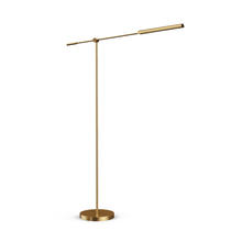 Alora Lighting FL316655VBMS - Astrid 55-in Metal Shade/Vintage Brass LED Floor Lamp