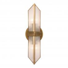 Alora Lighting WV332815VBCR - Cairo 15-in Ribbed Glass/Vintage Brass 2 Lights Wall/Vanity
