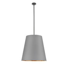 Alora Lighting PD311025UBGG - Calor 25-in Gray Linen With Gold Parchment/Urban Bronze 3 Lights Pendant
