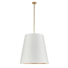 Alora Lighting PD311030VBWG - Calor 30-in Vintage Brass/White Linen With Gold Parchment 3 Lights Pendant