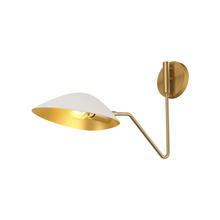 Alora Lighting WV550006WHAG - Oscar 6-in Aged Gold/White 1 Light Wall/Vanity