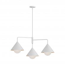 Alora Lighting CH485245WHOP - Remy 38-in White/Opal Glass 3 Lights Chandeliers