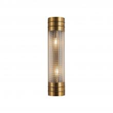 Alora Lighting WV348218VBPG - Willard 18-in Vintage Brass/Prismatic Glass 2 Lights Wall/Vanity