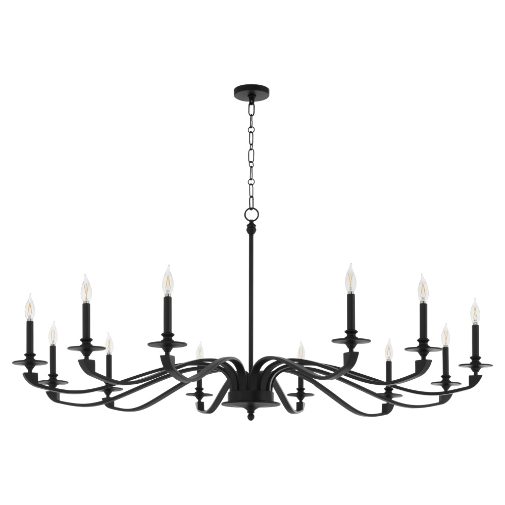 CHANTELLE 12 LIGHT CHANDELIER - MATTE BLACK