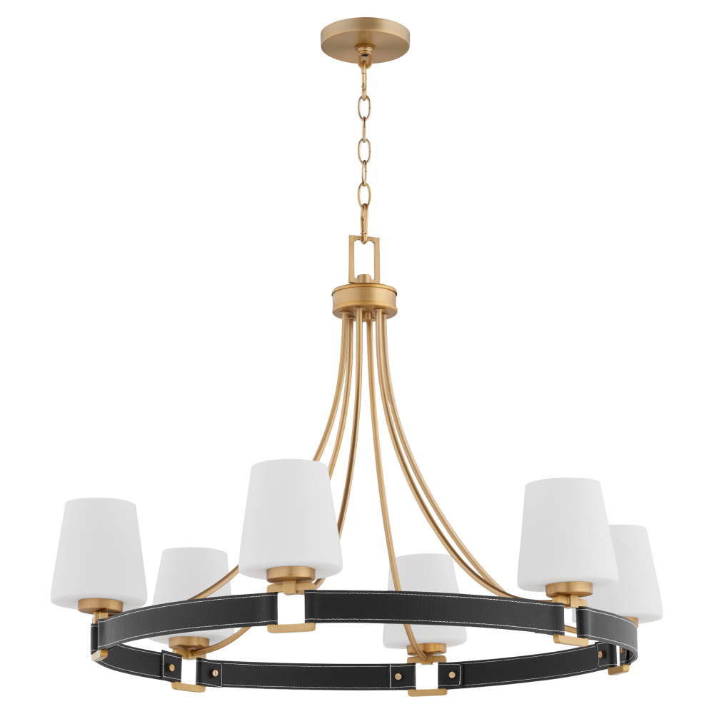 HIDALGO 6 LIGHT CHANDELIER - AGED BRASS