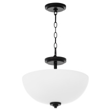 Quorum 2800-15-159 - ADAMS 15" SATIN OPAL DUAL MOUNT - MATTE BLACK