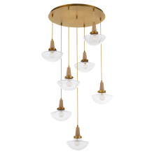 Quorum 692-7-47 - STOCKPORT 7 LIGHT PENDANT - BRUSHED BRASS