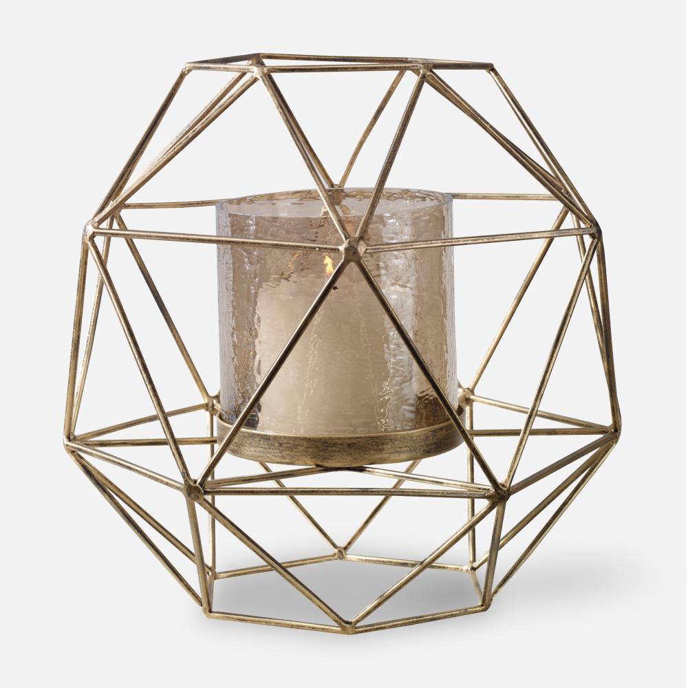 Uttermost Myah Geometric Gold Candleholder