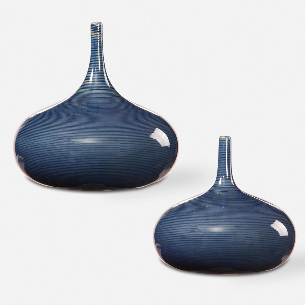Uttermost Zayan Blue Vases, S/2
