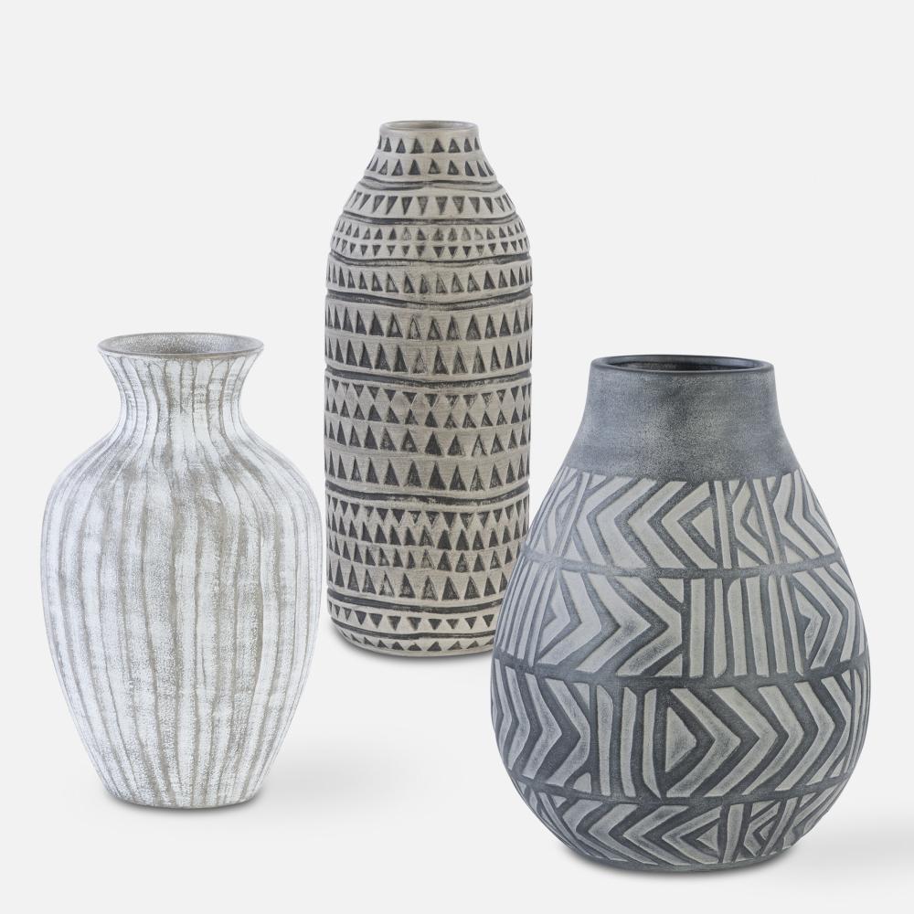 Uttermost Natchez Geometric Vases, S/3