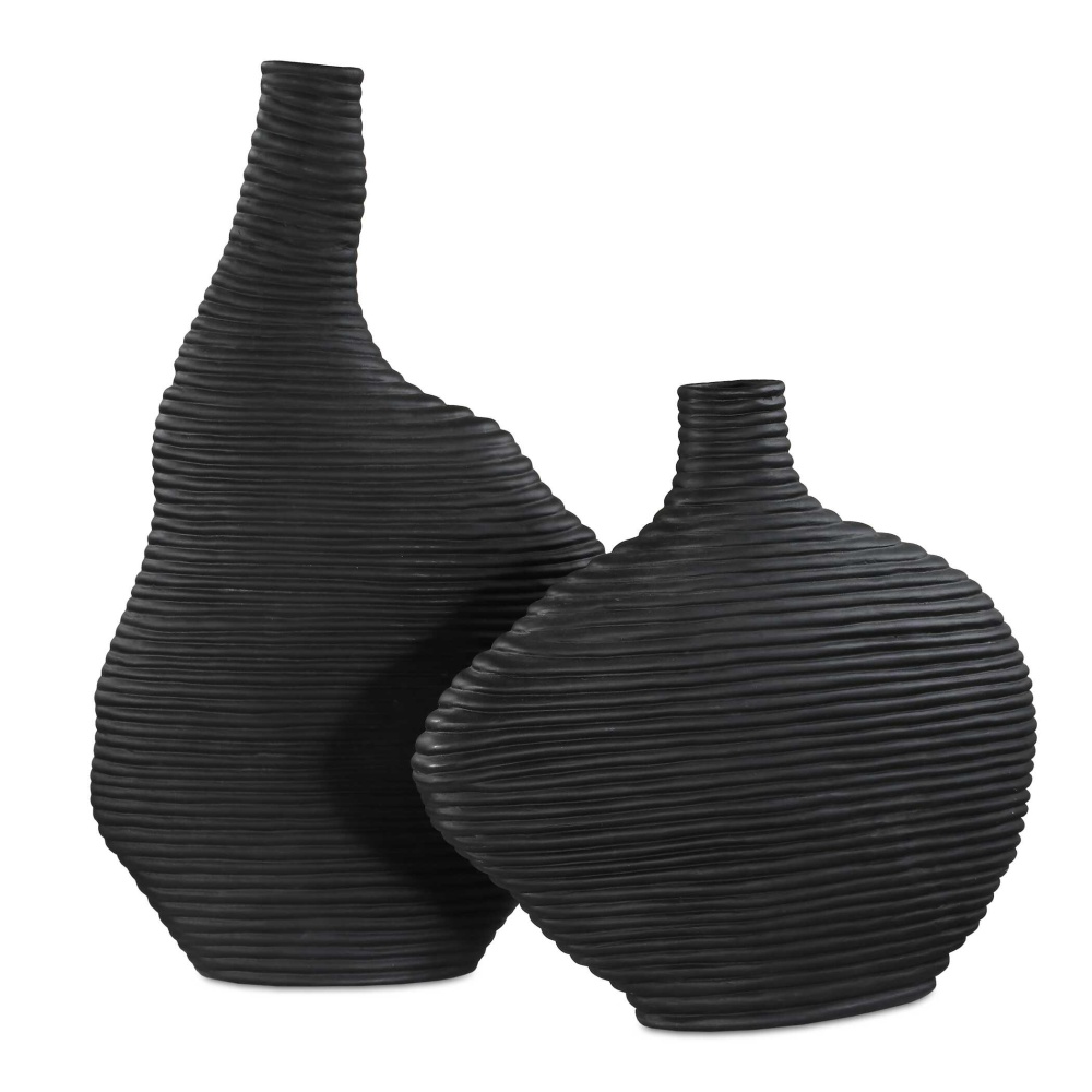 Uttermost Duostacked Black Vases Set/2