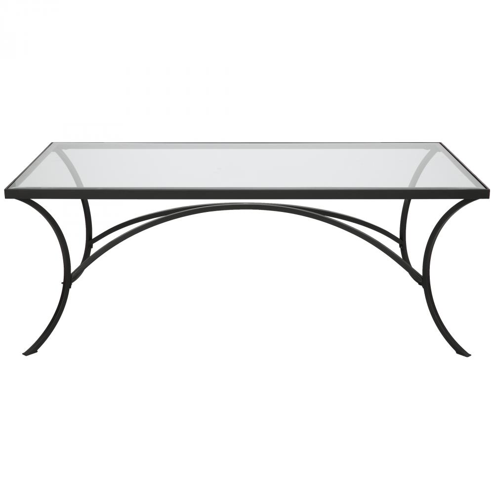 Alayna Black Metal & Glass Coffee Table