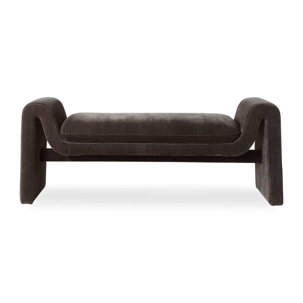 Uttermost Manson Modern Charcoal Bench