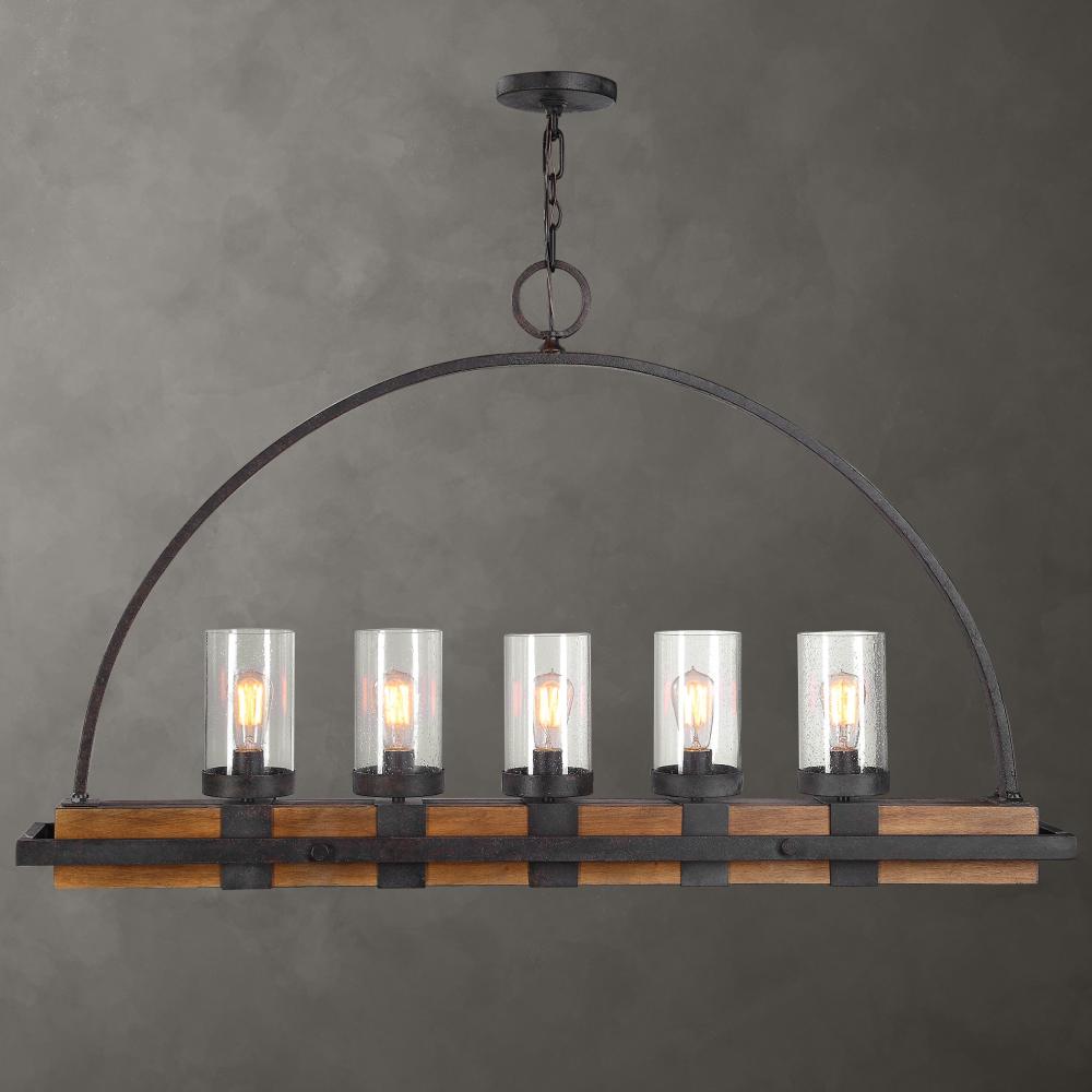 Uttermost Atwood 5 Light Rustic Linear Chandelier