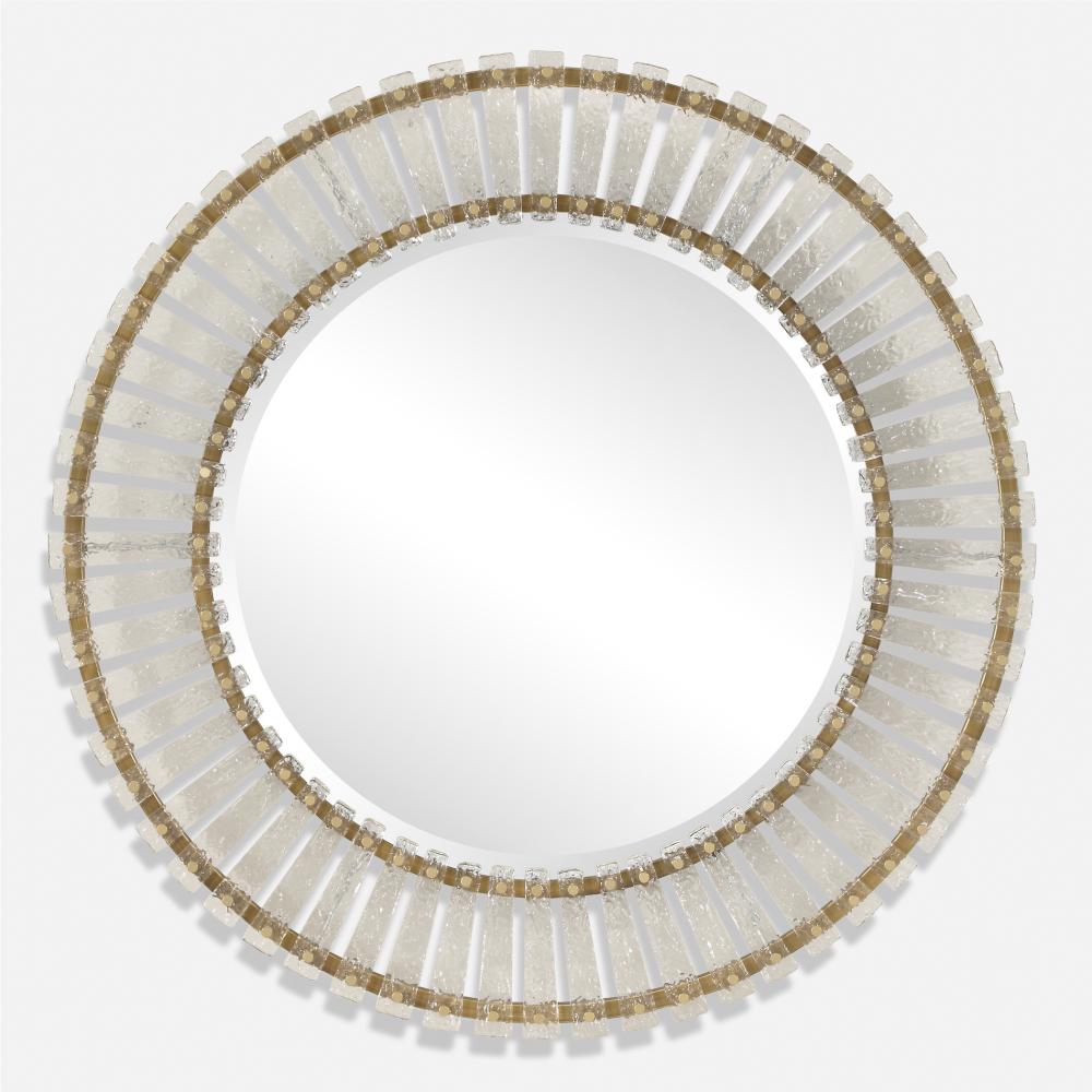 Uttermost Denali Textured Glass Round Mirror