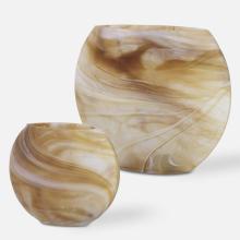 Uttermost 18070 - Uttermost Fusion Swirled Caramel & Ivory Vases, Set/2