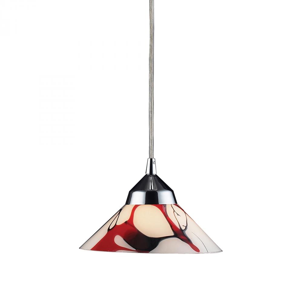 Refraction 1 Light Pendant In Polished Chrome An