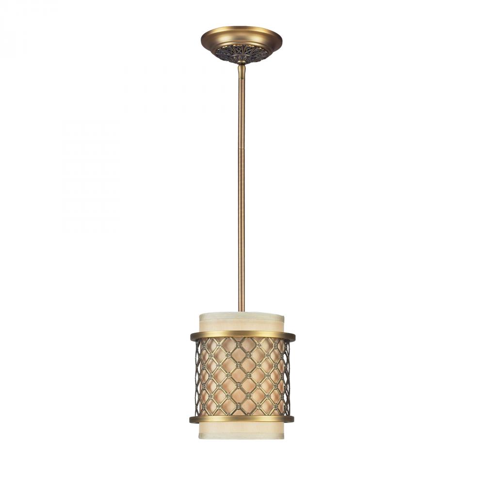 Chester 1 Light Pendant In Brushed Antique Brass