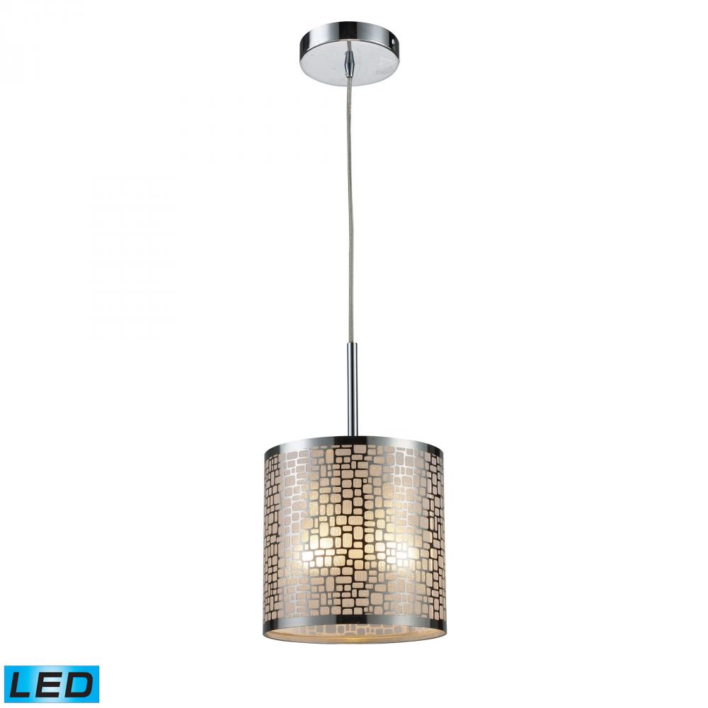 Medina 1-Light Mini Pendant in Polished Stainless Steel with Amber Glass - Includes LED Bulb
