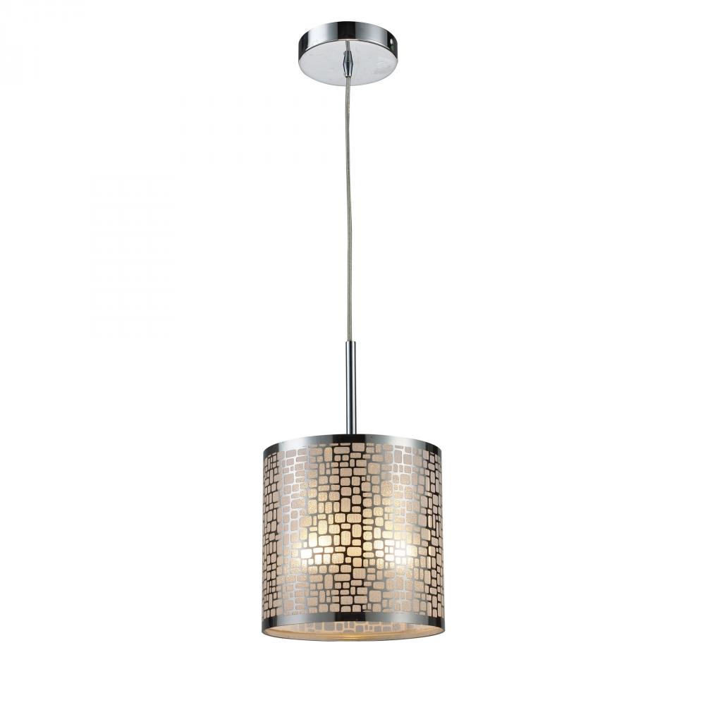 Medina 1-Light Mini Pendant in Polished Stainless Steel with Amber Glass