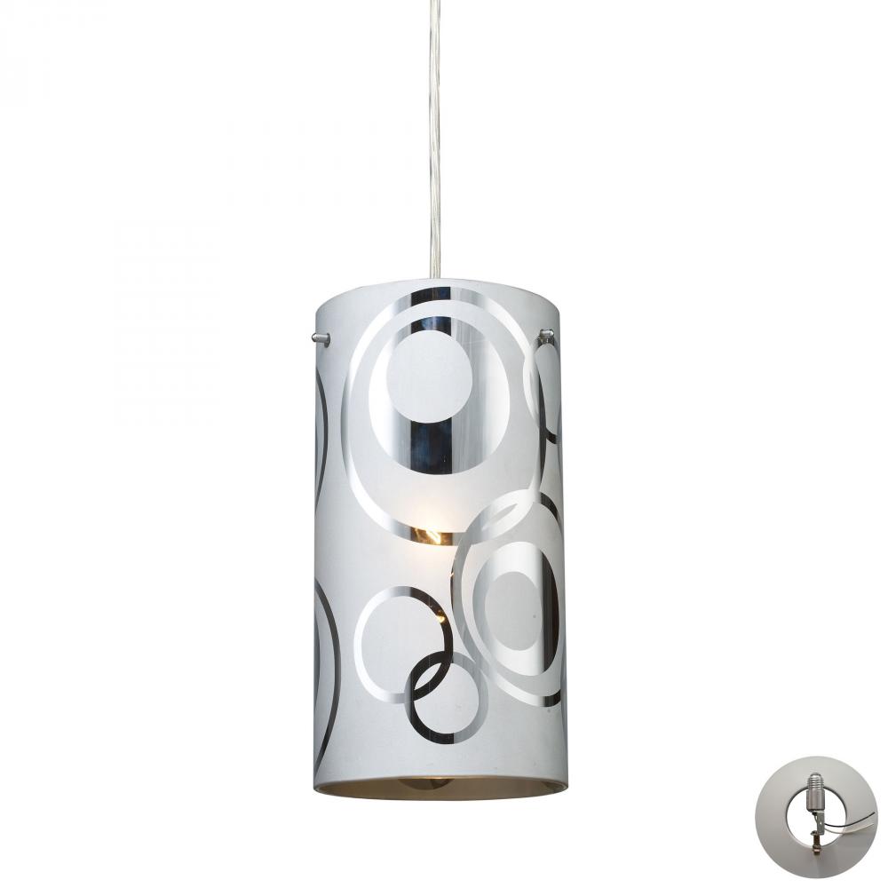 Chromia 1-Light Mini Pendant in Polished Chrome with Cylinder Shade - Includes Adapter Kit