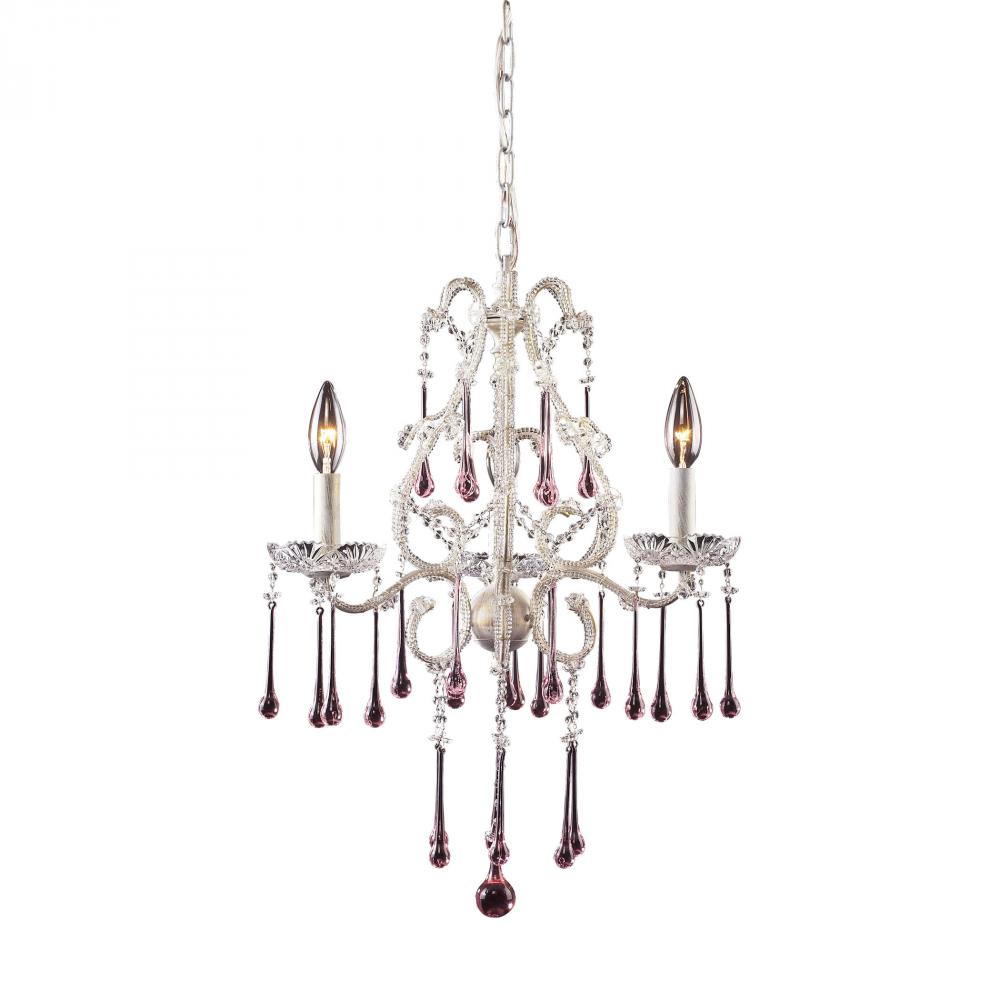 Opulence 3 Light Chandelier In Antique White And