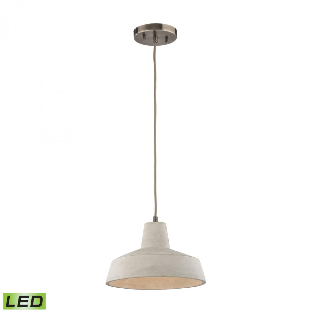 Urban Form 1-Light Mini Pendant in Black Nickel with Natural Concrete Shade - Includes LED Bulb
